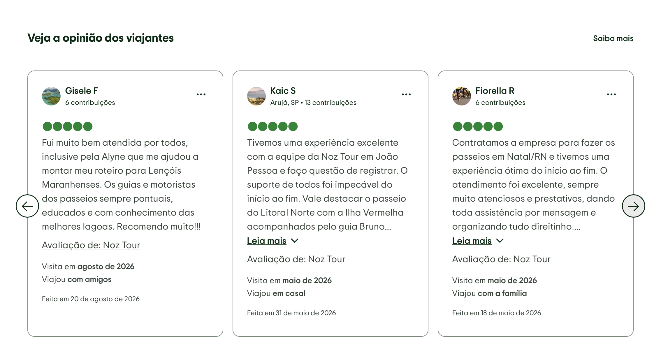 Mais avaliações de viajantes da Noz Tour no Tripadvisor